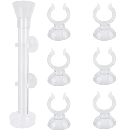 Huayue Shrimp Feeder Tube Tray, 22cm Aquarium Futterrohr aus Acryl mit 1 Futternapf Garnelen Tablett & 6 Saugnäpfe für Garnelen Fische Krabben Muscheln und Benthiktiere Ernährungssonde (Transparent) Huayue Shrimp Feeder Tube Tray, 22cm Aquarium Futterrohr aus Acryl mit 1 Futternapf Garnelen Tablett & 6 Saugnäpfe für Garnelen Fische Krabben Muscheln und Benthiktiere Ernährungssonde (Transparent) von Huayue