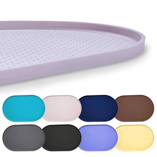 Hubulk 100 % wasserdichte Silikon-Haustier-Futtermatte mit erhöhtem Rand für Futter und Wasser, Hundenapf-Matten, Katzennäpfe, Tischset mit hohem Rand, schützt den Boden für Katzen und Hunde (Taube von Hubulk