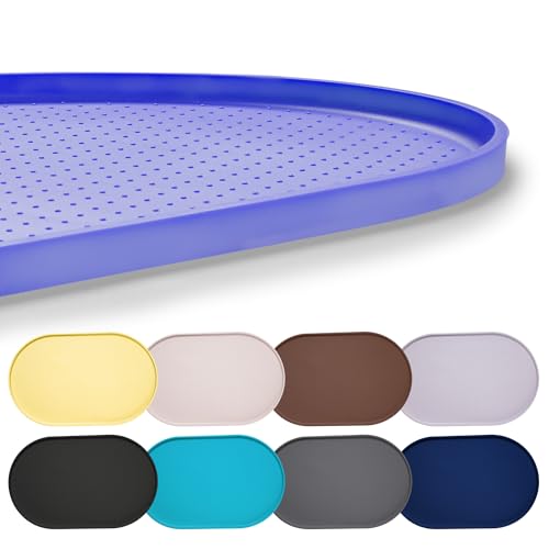 Hubulk 100 % wasserdichte Silikon-Haustier-Futtermatte mit erhöhtem Rand für Futter und Wasser, Hundenapf-Matten, Katzennäpfe, Tischset mit hohem Rand, schützt den Boden für Katzen und Hunde (Lila, 61 von Hubulk