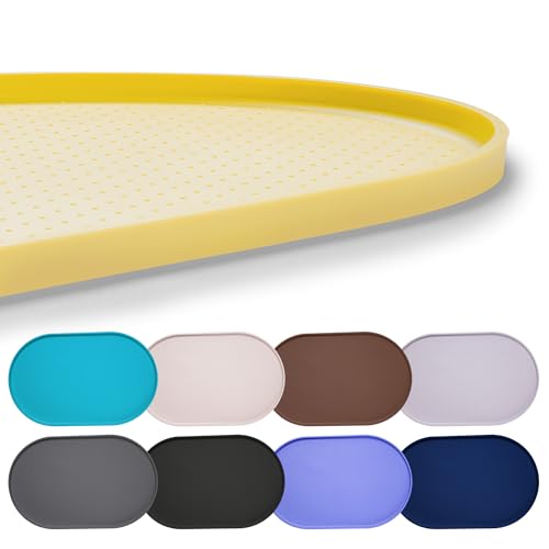Hubulk Ovale Hundefuttermatte, Gelb, 48,3 x 30,5 cm (L x B) von Hubulk