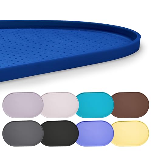 Hubulk Ovale Hundefuttermatte, Marineblau, 48,3 x 30,5 cm (L x B) von Hubulk