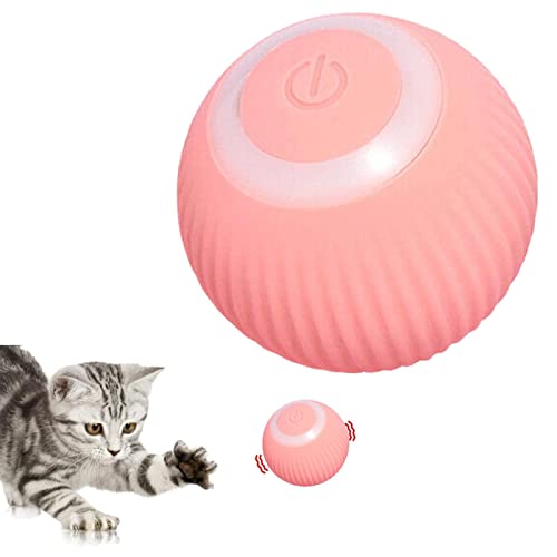 Hudhowks Automatisches Rolling Ball Interaktives Katzenspielzeug Smart Rolling Ball Wiederaufladbares 360-Grad-selbstdrehendes Jagdspielzeug zur Stimulierung des Jagdinstinkts von Haustieren von Hudhowks