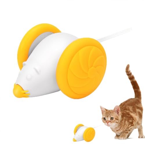 Hudhowks Elektrisches Katzenspielzeug, Katzen-Maus-Spielzeug | LED-Leuchten Roboter-Katzenspielzeug-Maus - Interaktives Katzenspielzeug, über USB wiederaufladbares intelligentes elektrisches von Hudhowks