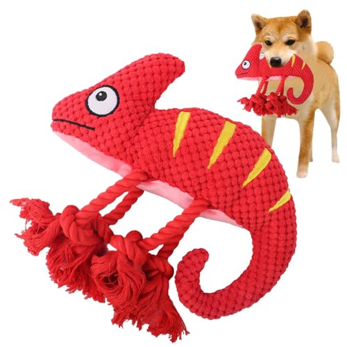 Hudhowks Plüsch-Kauspielzeug für Hunde | Gefülltes Chamäleon-Quietschspielzeug für Hunde - Interaktives Haustierspielzeug aus Plüschstoff für Hunde, Katzen und andere Kleintiere von Hudhowks
