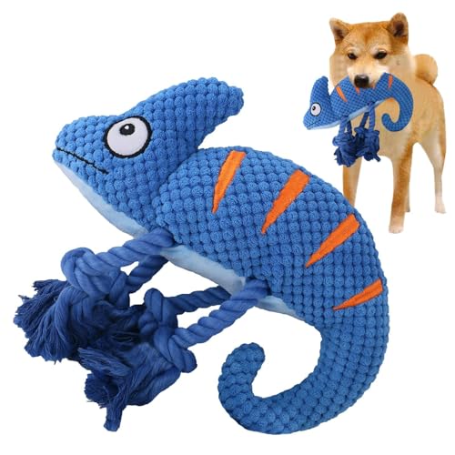 Hudhowks Plüsch-Kauspielzeug für Hunde - Gefülltes Chamäleon-Quietschspielzeug für Hunde | Interaktives Haustierspielzeug aus Plüschstoff für Hunde, Katzen und andere Kleintiere von Hudhowks