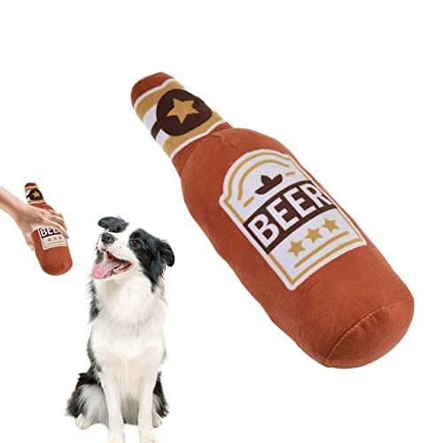 Hudhowks Quietschendes Hundespielzeug,Interaktive Weinflasche Quietschendes Stoffloses Hundespielzeug - Stoffloses Hundespielzeug für kleine, mittlere und große Haustiere, Keine Füllung für von Hudhowks