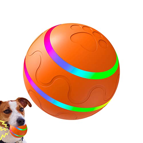 Hudhowks Smart Ball Interaktives Hundespielzeug Automatisches Rollen Katzenspielzeug Ball Welpe Haustier Ball Automatisches bewegliches Rollen mit LED-Licht Wiederaufladbarer Smart Wicked Busy Ball von Hudhowks