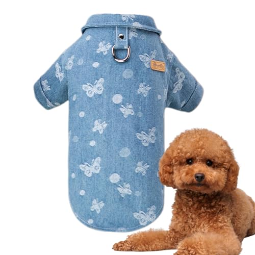 Hudhowks Welpen-Shirt, Denim-Hundekleidung für kleine Hunde, Süße Hundekleidung, Bequeme Hundebekleidung, weiche Welpenkleidung für Pomeranian, Hunde, Reisen von Hudhowks
