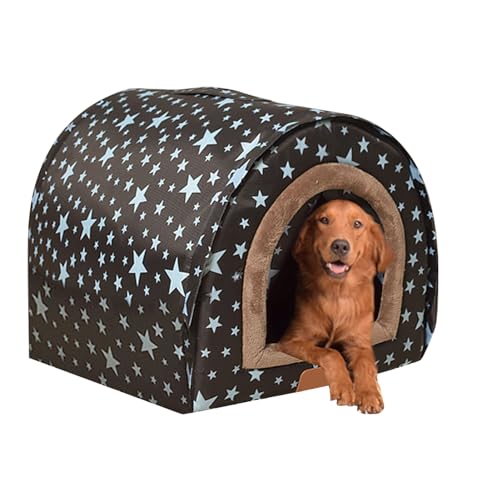 Indoor-Hundehütte mit Tür | Outdoor-Hundehütte für den Winter,Winter-Hundehütte mit Flexibler Stofftür, abnehmbare, waschbare Hundehütte für den Außenbereich Hudhowks von Hudhowks