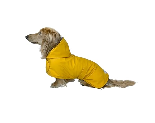 Hudson Hound, Dackel-Regenmantel, Wurst-Hunde-Regenjacke, langer Hundemantel, Weiner Hunde-Regenmantel, Doxie-Regenjacke (Größe S) von Hudson Hound