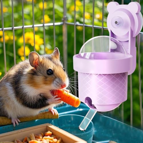 Hamster Trinkflasche, 110ml Hängende Wasserflasche Für Hamster, Meerschweinchen Wasserspender, Kein Tropfen Kleintier Trinkflasche Für Hamster, Chinchilla, Ratte, Rennmäuse von Huehkir