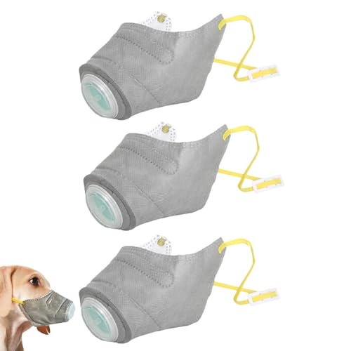 Huehkir Hundefilter Maske, Hundefund Masque | 3X wiederverwendbarer Welpen -Atemschutzmaskenfilter -Mündung - saktive kleine mittlere große Hunde Staubschutz Gesichtsbedeckung für Glatte von Huehkir