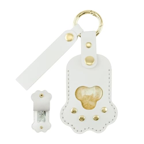 Huehkir Hundehaar Sammler Schlüsselanhänger,Pfotenform Foto Anhänger Erinnerungsstück für Tierbesitzer | Sammlerstück Katze Mitnehmbar für Erwachsene Kinder Jugendliche Tägliche Nutzung Reise Schule von Huehkir