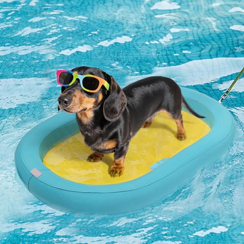 Schwimmfloß für Haustiere | Aufblasbarer Haustierpool Float | Hund Float Raft | Aufblasbares Floß Hunde Boot Haustier Luftmatratze Schwimmbad Strands für Hunde und Katzen 98x68x11cm Schwimmfloß für Haustiere | Aufblasbarer Haustierpool Float | Hund Float Raft | Aufblasbares Floß Hunde Boot Haustier Luftmatratze Schwimmbad Strands für Hunde und Katzen 98x68x11cm von Huehkir