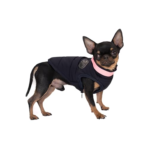 Hug Pupee Gepolsterte Jacke für kleine Hunde, Wintermantel, gemütlich, warme Winterkleidung für kleine Hunde, Pullover – Schwarz, Größe M von Hug Pupee