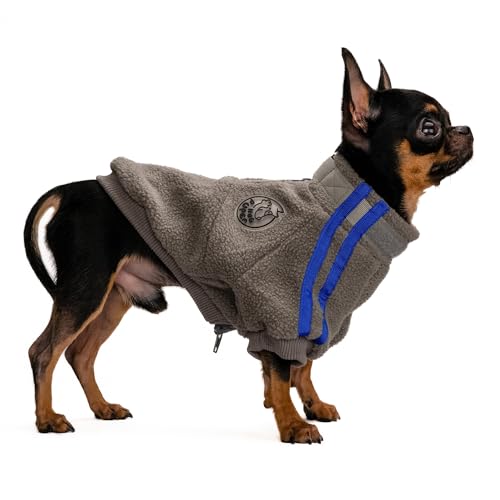 Hug Pupee Kleine Hunde-Fleecejacke Gemütliche Warme Winterkleidung für kleine Hunde Pullover - Grau XX-Large von Hug Pupee