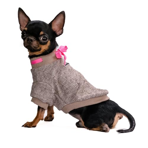 Hug Pupee Kleiner Hundepullover, gemütlich, warme Winterkleidung für kleine Hunde, Sweatshirt, Mantel, Grau, Größe XS von Hug Pupee