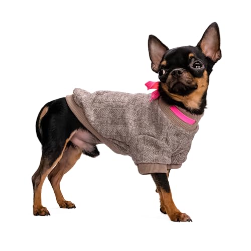 Hug Pupee Kleiner Hundepullover, gemütlich, warme Winterkleidung für kleine Hunde, Sweatshirt, Mantel, Grau, Größe XXL von Hug Pupee