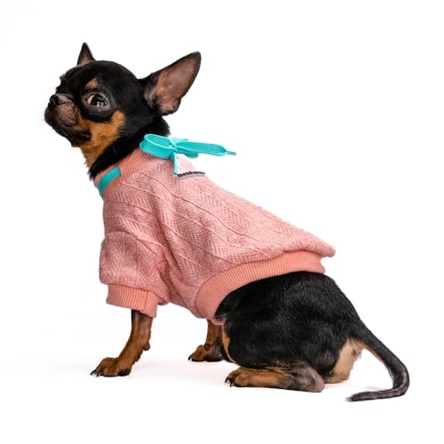 Hug Pupee Kleiner Hundepullover, gemütlich, warme Winterkleidung für kleine Hunde, Sweatshirt, Mantel, Rosa, Größe S von Hug Pupee