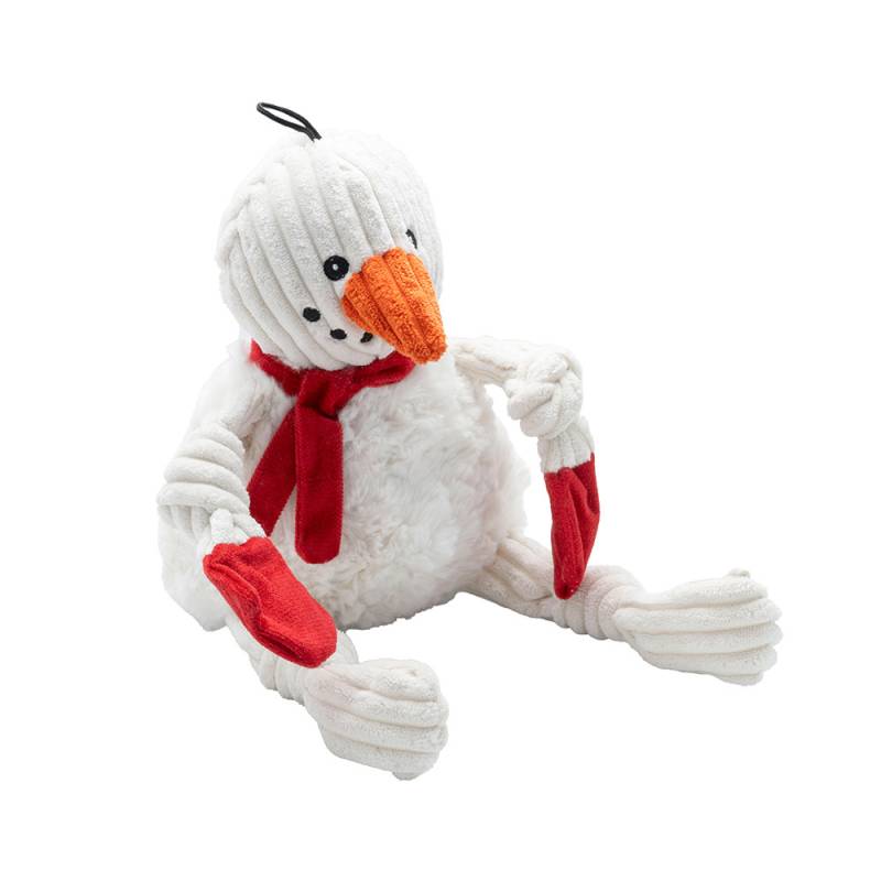 HuggleHounds® Hunde-Plüschspielzeug HuggleFleece® Knotties™ Sam Snowman weiß, Gr. S, Maße: ca. 23 x 10 x 9 cm von HuggleHounds®