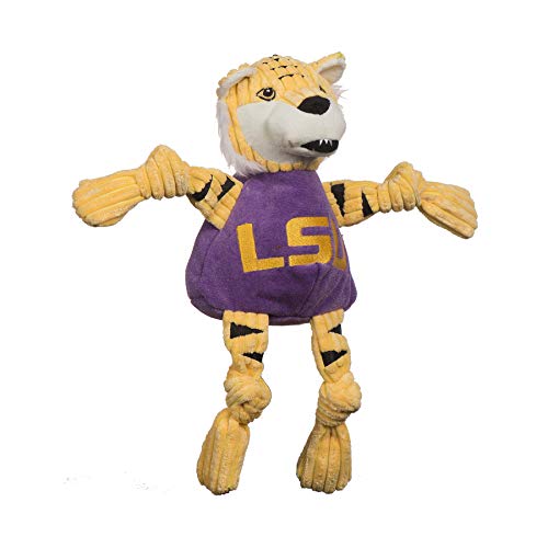HuggleHounds Offiziell lizenziertes College Maskottchen Quietschendes Hundespielzeug Knottie,LSU Mike The Tiger, Large von HuggleHounds