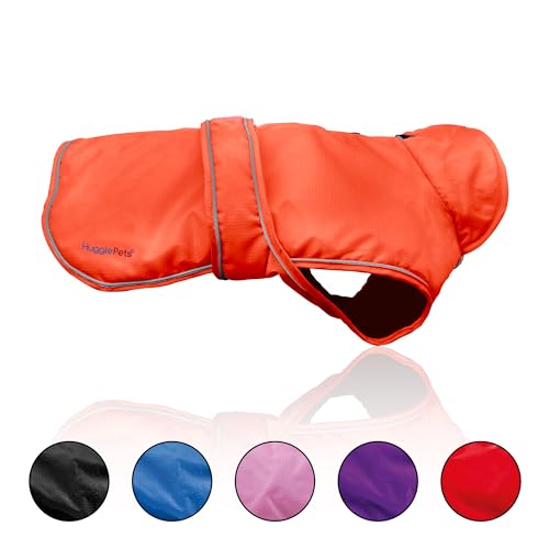 HugglePets Arctic Armour Thermo-Hundemantel, wetterfest, extra groß, 60 cm, Orange | warme Fleece-Winterkleidung | Mantel, Jacke für jedes Wetter, Winterspaziergänge bei Schnee, Regen, kleine, von HugglePets