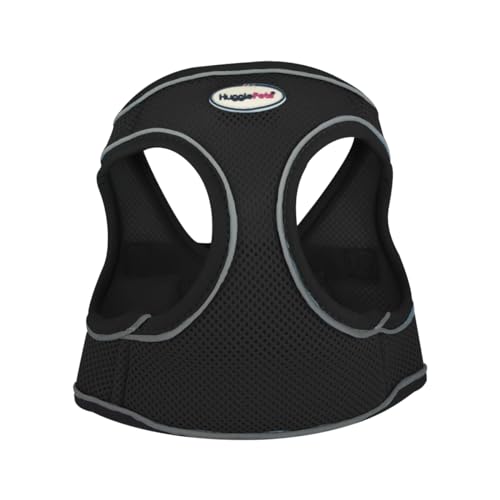 HugglePets Hundegeschirr aus Netzstoff, atmungsaktiv, leicht, wasserdicht, für kopfscheue Hunde, Größe M, 44–52 cm, Schwarz HugglePets Hundegeschirr aus Netzstoff, atmungsaktiv, leicht, wasserdicht, für kopfscheue Hunde, Größe M, 44–52 cm, Schwarz von HugglePets