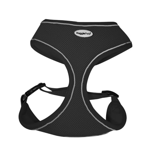 HugglePets Hundegeschirr, verstellbar, wasserdicht, Air-Mesh-Hundegeschirr, Größe L 53–74 cm, stark und sicher, leicht und atmungsaktiv, für große Hunde, mit reflektierendem Futter, Schwarz HugglePets Hundegeschirr, verstellbar, wasserdicht, Air-Mesh-Hundegeschirr, Größe L 53–74 cm, stark und sicher, leicht und atmungsaktiv, für große Hunde, mit reflektierendem Futter, Schwarz von HugglePets
