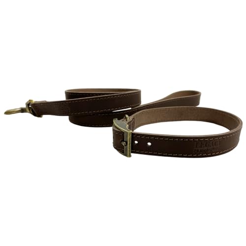 HugglePets Hundehalsband und Leine, Leder, handgefertigt, Größe XXL 50–60 cm, Schokoladenbraun HugglePets Hundehalsband und Leine, Leder, handgefertigt, Größe XXL 50–60 cm, Schokoladenbraun von HugglePets
