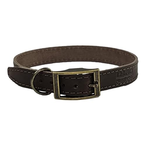 HugglePets Legacy Hundehalsband, aus britischem Leder, handgefertigt, Schokoladenbraun, Größe XXL 50–60 cm von HugglePets