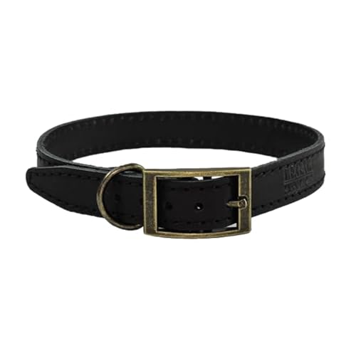 HugglePets Legacy Hundehalsband, aus britischem Leder, handgefertigt, Schwarz, Größe XL 45–50 cm von HugglePets