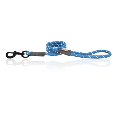 HugglePets Reflektierendes Seil, blau, 107 x 1,2 cm, gut sichtbares Seil für Hunde, Zubehör für Spaziergänge am Morgen, Abend, Nacht von HugglePets