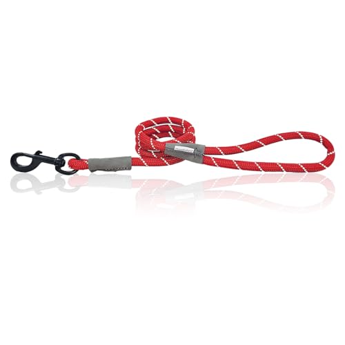 HugglePets Reflektierendes Seil, rot, 107 x 1,2 cm, gut sichtbares Seil für Hunde, Zubehör für Spaziergänge am Morgen, Abend, Nacht von HugglePets