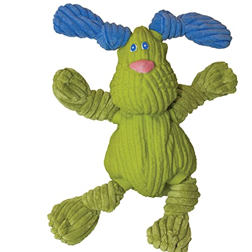 HuggleHounds Plush Corduroy Durable Rubber Squeaky Ruff-Tex Bugsy Dog Toy, Lime, Mini von HuggleHounds