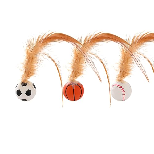 Hüpfball für Katzen mit Feder, Hüpfbälle, Katzenspielzeug für Indoor-Katzen, Katzenspielzeug, Katzenfederspielzeug, Katzenunterhaltung, Hüpfball, interaktives Katzenspiel, Sport, Chas-e, von Hugsweet