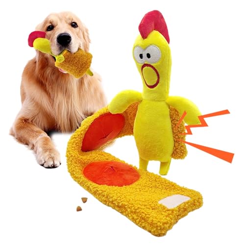 Hugsweet Hunde-Leckerli-Plüsch,Hunde-Plüsch-Hühnerspielzeug - Hähnchen mit Schal-Design, Versteckspiel, Schnupftabak, Crinkle-Spielzeug | Lustiges Hunde-Puzzlespielzeug für das IQ-Training, Hugsweet Hunde-Leckerli-Plüsch,Hunde-Plüsch-Hühnerspielzeug - Hähnchen mit Schal-Design, Versteckspiel, Schnupftabak, Crinkle-Spielzeug | Lustiges Hunde-Puzzlespielzeug für das IQ-Training, von Hugsweet