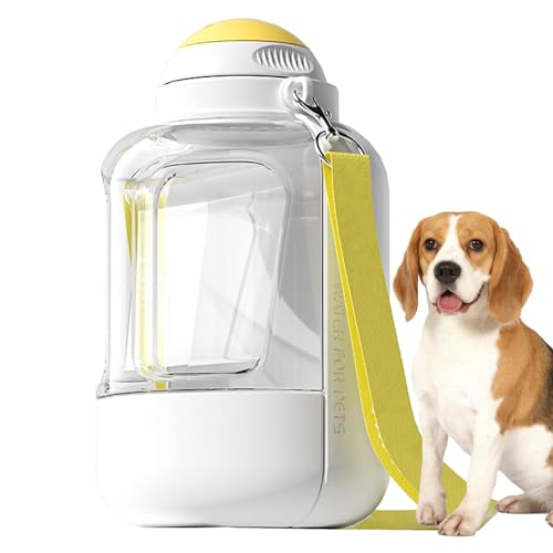 Hugsweet Hunde-Reisewasserflasche, tragbare Wasserflasche für Hunde | Reise-Trinkflasche, Wassernapf,Wasserspender für Haustiere mit großer Kapazität und Futterspender, 2-in-1-Trinknapf für Welpen, von Hugsweet