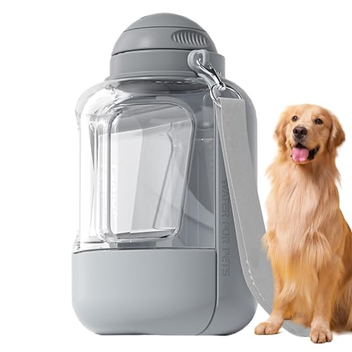Hugsweet Hundewasserflasche, tragbare Hundewasserflasche,Trinkflasche für Hunde, Wassernapf - 2-in-1-Futterspender, auslaufsicher, Wasserspender für Hunde, Trinknapf für Welpen, Hundeflasche für von Hugsweet