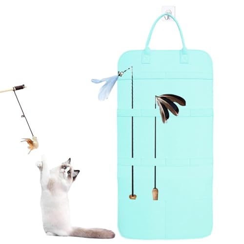 Hugsweet Katzen-Zauberstab-Aufbewahrung, Katzen-Zauberstab-Spielzeug-Aufbewahrungstasche - Cat Teaser Wand Organizer | Katzenspielzeughalter, Haustierspielzeug-Aufbewahrungstasche für Hauskatzen, Hugsweet Katzen-Zauberstab-Aufbewahrung, Katzen-Zauberstab-Spielzeug-Aufbewahrungstasche - Cat Teaser Wand Organizer | Katzenspielzeughalter, Haustierspielzeug-Aufbewahrungstasche für Hauskatzen, von Hugsweet