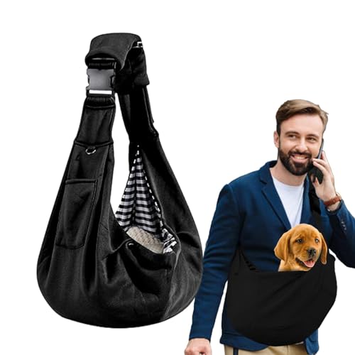Hugsweet Kleine Hundetragetasche,Hundetragetasche,Freihändig verstellbare Hundetasche vorne - Vorderer Reisesicherheitsgurt mit Verstellmöglichkeit. Riemen- und Reißverschlusstasche, sichere von Hugsweet
