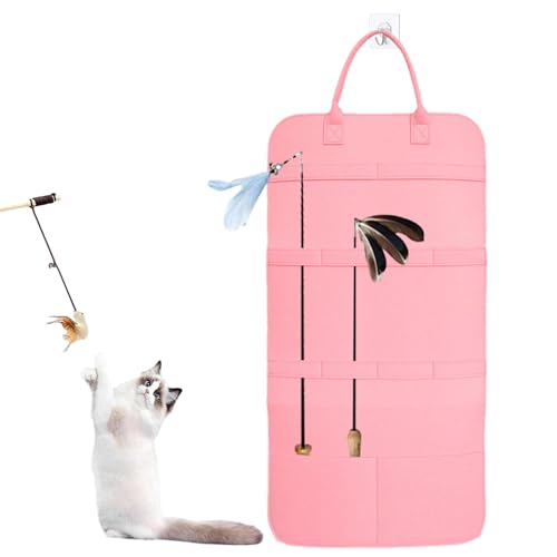 Hugsweet Spielzeugaufbewahrung für Katzenstäbe, Spielzeugaufbewahrung für Katzenspielzeug - Hang Cat Teaser Wand Organizer - Katzenspielzeughalter, Haustierspielzeug-Aufbewahrungstasche für Hugsweet Spielzeugaufbewahrung für Katzenstäbe, Spielzeugaufbewahrung für Katzenspielzeug - Hang Cat Teaser Wand Organizer - Katzenspielzeughalter, Haustierspielzeug-Aufbewahrungstasche für von Hugsweet