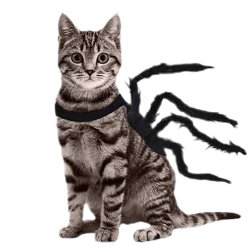 Hund Spinne Kostüm | Spinnen Katze Halloween Verkleidung - Einstellbares Festkleidung Haustierzubehör für kleine und mittelgroße Katzen für Feiern, Feste, Paraden, Karneval und Geburtstage von Hugsweet
