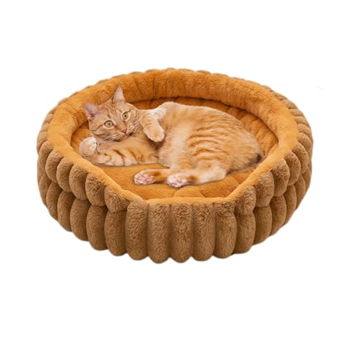 Kleines Hundebett,Rundes Katzenbett Für Hauskatzen - Plüsch Möbelmatte Wohlfühl Haustierzubehör Für Kitten Zuhause Wohnzimmer Schlafzimmer von Hugsweet