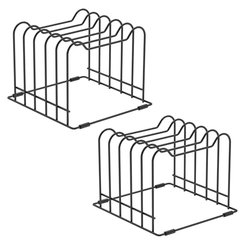 2 Stück Schneidebrett Halter, Tellerhalter schublade mit 5 Schlitze, Schneidebrett Halterung, Bretthalter Küche Organizer,Ständer Topfpfannendeckel Rack, für Schneidebretter, Backbleche, Tabletts von HuhWafee