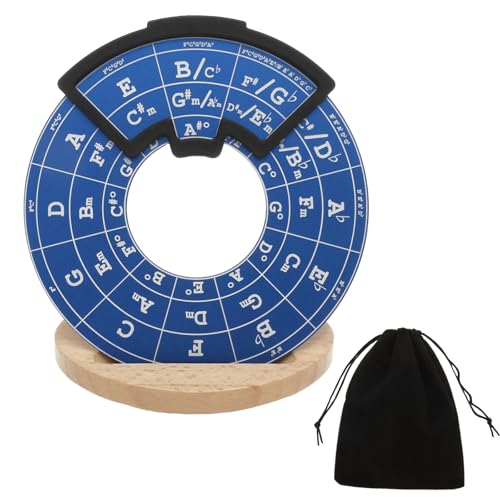 Circle of Fifths Wheel,Metal Melody Tool mit Aufbewahrungstasche, Melodie Akkord Werkzeug Aluminiumlegierungs Akkord Rad Musiktheorie Lernen,Geschenk für musikalische Anfänger von HuhWafee