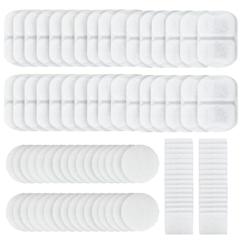 Katzenbrunnen Filter, 96 Stück Filter für Katzenbrunnen,32 Packs Aktivkohle lonenaustauschharz kompatibel Ersatzfilter und 64 Schaumfilter, Für 7L Edelstahl Trinkbrunnen Katzen Und Hunde von HuhWafee