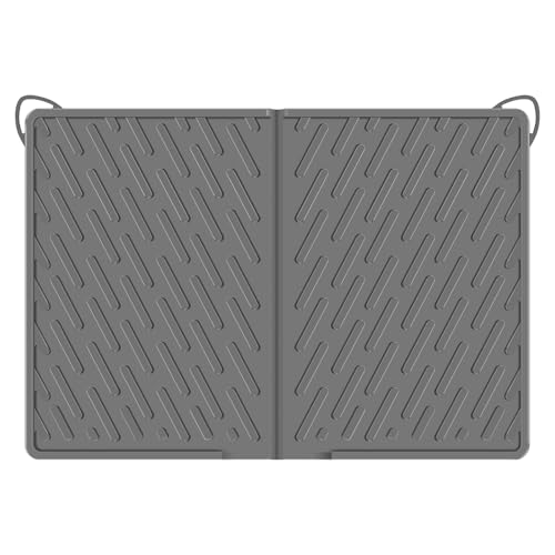 Katzenklo Matte, 61×43cm Katzenstreu Matte vor Katzentoilette,Leichte Silikon Katzenmatte,Wasserfest Katzenklo Unterleger zum Auffangen von Katzenstreu, Leicht zu Reinigen von HuhWafee