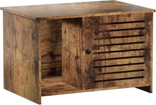 Katzenklo-Schrank, Katzentoilette, Katzenhaus, Katzenschrank, Katzenklo Schrank, für Katzen, Beistelltisch, Tisch, 80 x 53 x 50 cm, Braun von Huhote