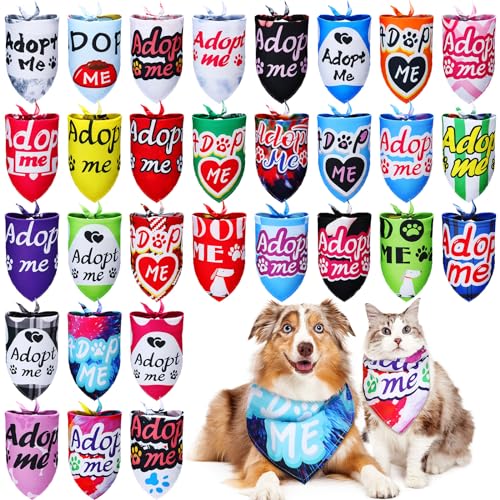 Huhumy Adopt Me Hundehalstücher für Haustiere, Dreieckstuch für mittelgroße und große Hunde, Geburtstagsgeschenke, Sommer-Kostüm-Dekoration, 30 Stück Huhumy Adopt Me Hundehalstücher für Haustiere, Dreieckstuch für mittelgroße und große Hunde, Geburtstagsgeschenke, Sommer-Kostüm-Dekoration, 30 Stück von Huhumy