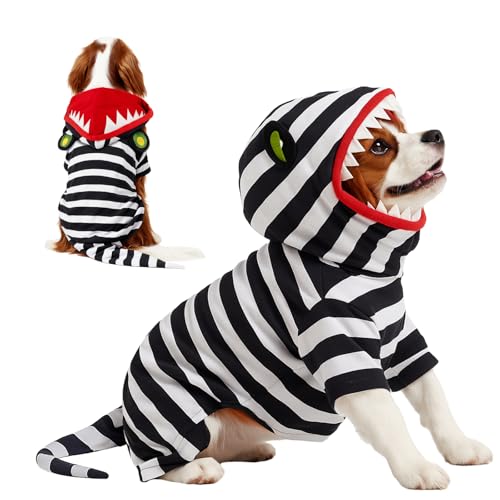 Huhumy Halloween-Kostüm für Hunde, Schlange und Haustier, gestreiftes Hemd, Kleidung, Cosplay, Party, Kostüm für Party, mittelgroße, kleine Hunde, Katzen Huhumy Halloween-Kostüm für Hunde, Schlange und Haustier, gestreiftes Hemd, Kleidung, Cosplay, Party, Kostüm für Party, mittelgroße, kleine Hunde, Katzen von Huhumy